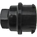 Wheel Lug Nut Cover: M24-2.0 Thread, 19 mm Hex, 33.36 mm Depth, Plastic, Black; Metallic, 1 Pack