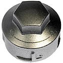 Wheel Lug Nut Cover: Push Type, 19 mm Hex, 29 mm Depth, Plastic, Gray (Sold by each)