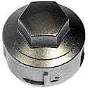 Wheel Lug Nut Cover: Push Type, 19 mm Hex, 29 mm Depth, Plastic, Gray, 1 Pack