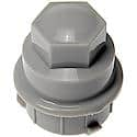 Wheel Lug Nut Cover: M24-1.50 Thread, 19 mm Hex, 1.23 in Depth, Plastic, Grey, 1 Pack