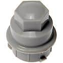 Wheel Lug Nut Cover: M24-1.50 Thread, 19 mm Hex, 1.23 in Depth, Plastic, Grey, 10 Pack