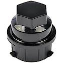 Wheel Lug Nut Cover: M24-2.0 Thread, 19 mm Hex, 32.5 mm Depth, Plastic, Black, 1 Pack