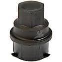 Wheel Lug Nut Cover: M24-2.0 Thread, 19 mm Hex, 40.5 mm Depth, Plastic, Black (Sold by each)