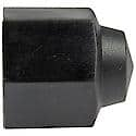 Wheel Lug Nut Cover: Push Type, 3/4" Hex, 1.125 in Depth, Plastic, Black (Sold by each)