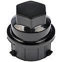 Wheel Lug Nut Cover: M24-2.0 Thread, 19 mm Hex, 32.5 mm Depth, Plastic, Black, 1 Pack