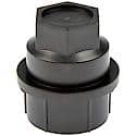 Wheel Lug Nut Cover: M27-2.0 Thread, 22 mm Hex, 39.4 mm Depth, Plastic, Black (Sold by each)