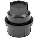 Wheel Lug Nut Cover: M27-2.0 Thread, 22 mm Hex, 39.4 mm Depth, Plastic, Black, 1 Pack