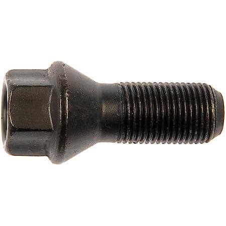 Wheel Bolt: M14-1.25 Thread Size, Conical - 60 deg Seat Style, 17 mm Hex Size, Black (Sold by each)