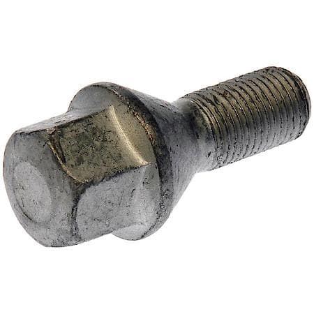 Wheel Bolt: M12-1.25 Thread Size, Conical - 60 deg Seat Style, 17 mm Hex Size, Silver, 1 Pack