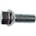 Wheel Bolt: M12-1.50 Thread Size, Ball Seat Style, 17 mm Hex Size, Silver, 1 Pack