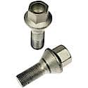 Wheel Bolt: M16 X 1.5 Thread Size, Conical - 60 deg Seat Style, 20.9 mm Hex Size, Silver, 5 Pack