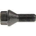 Wheel Bolt: M12-1.50 Thread Size, Conical - 60 deg Seat Style, 17 mm Hex Size, Black, 1 Pack