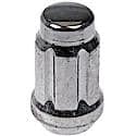 Wheel Lug Nut Lock Set: 1/2-20 Thread, Conical 60, Acorn, 1.39" Length, Chrome, 20 Locks/1 Key