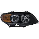 New OEM Replacement Passenger Side Headlight Lens And Housing, HID Type, With Yellow Turn Signal