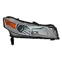 New Standard Replacement Passenger Side Headlight Lens And Housing, HID Type, No Bulbs Or Igniter