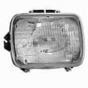 New Standard Replacement Driver Side Headlight Sealed Beam, W/ Lamp/Bucket And Chrome Trim Ring