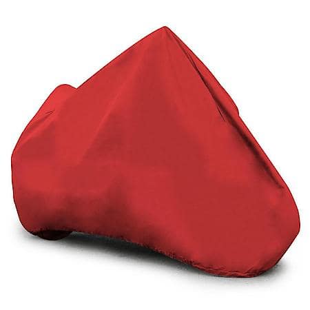 Indoor Stretch Motorcycle Cover, Red, Size Medium: Fits up to 86" L, Luxurious Soft Inner Lining