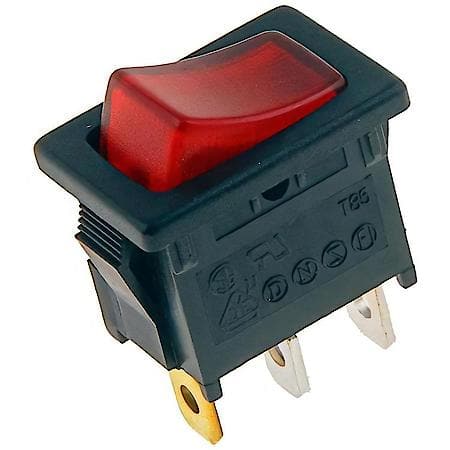 Electrical Switches - Rocker - Rectangular Style - Mini - Red Glow