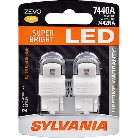 7440A ZEVO: Amber LED Mini Bulb, Super Bright, 2 Pack