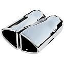 Exhaust Tip - Split Oval - 2pcs - Polished SS Fits 2.00 in. Tubing - Weld On