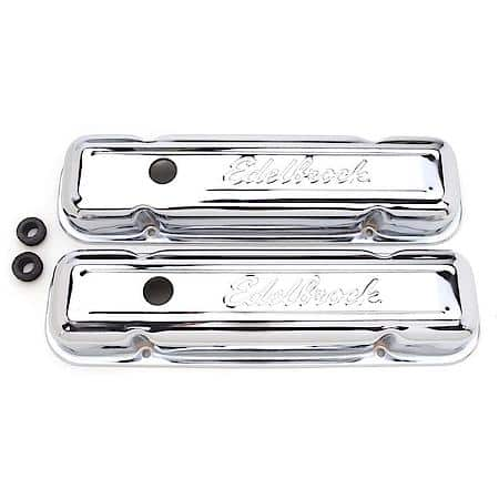 Signature Series Valve Covers: Pontiac 301-455,V8, Short, Chrome Steel