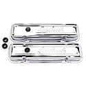 Signature Series Valve Covers: Pontiac 301-455,V8, Short, Chrome Steel