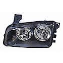 New CAPA Certified Standard Replacement Driver Side Halogen Headlight Assembly, W/ Small Amber Lens