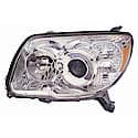 New CAPA Certified Standard Replacement Driver Side Headlight Assembly, Clear Chrome