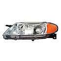 New Economy Replacement Driver Side Headlight Assembly, With Aluminum Bezel, Sedan Models