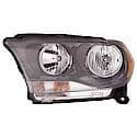 New Economy Replacement Passenger Side Halogen Headlight Assembly, With Black Trim