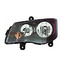 New CAPA Certified Standard Replacement Driver Side Halogen Headlight Assembly, With Black Bezel