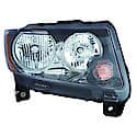 New CAPA Certified Standard Replacement Passenger Side Halogen Headlight Assembly, With Black Bezel