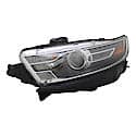 New Standard Replacement Driver Side Halogen Projector Headlight Assembly, With Black Bezel