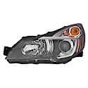 New CAPA Certified Standard Replacement Driver Side Halogen Headlight Assembly, With Black Bezel