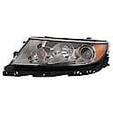 New CAPA Certified Standard Replacement Driver Side Halogen Headlight Assembly, Blacked-Out Bezel