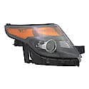 New Standard Replacement Passenger Side Halogen Headlight Assembly, With Black Bezel