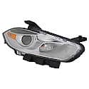 New Economy Replacement Passenger Side Halogen Headlight Assembly, Chrome Trim, Without Dodge Logo