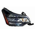 New CAPA Certified Standard Replacement Passenger Side Headlight Assembly, Black/Chrome Trim