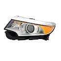 New Standard Replacement Driver Side Halogen Headlight Assembly, Painted Silver/Gray Bezel