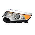 New Standard Replacement Driver Side Halogen Headlight Assembly, Bright Chrome Bezel