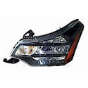 New CAPA Certified Standard Replacement Driver Side Headlight Assembly, Black/Chrome Trim