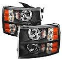 (Xtune) Chevy Silverado 1500 07-13 2500Hd/3500Hd 07-14 Crystal Headlights-Black