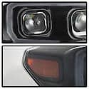 Headlight Assembly, Projector Beam With LED Light Bar Daytime Running Light; Blk Housing; Set Of 2