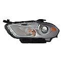 New CAPA Certified Standard Replacement Driver Side Halogen Headlight Assembly, With Chrome Bezel