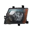 New CAPA Certified Standard Replacement Driver Side Headlight Assembly, Black Bezel