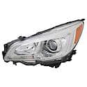 New CAPA Certified Standard Replacement Driver Side Halogen Headlight Assembly, With Chrome Bezel