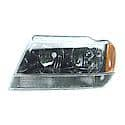 New Economy Replacement Driver Side Headlight Assembly, W/ Chrome Background