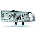 New Economy Replacement Driver Side Composite Headlight Assembly, With Chrome Trim