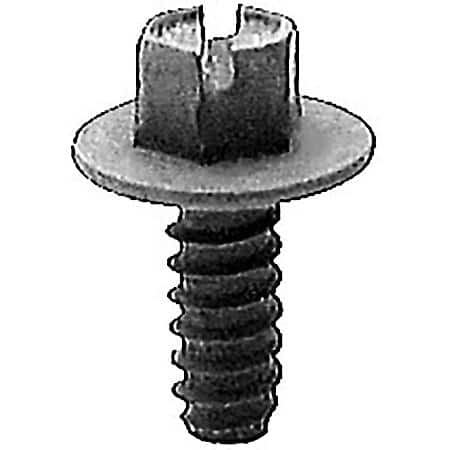 License Plate Screw, #14 Self-Tapping x 5/8", 5/16" Slotted Hex Washer Head  (sold by each)