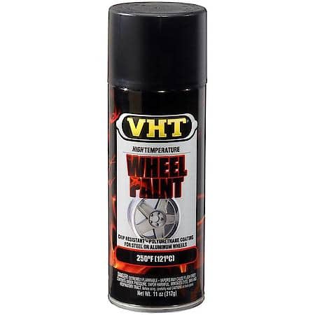Wheel Coating: Satin Black, Aerosol, Durable Finish, Resists Brake Dust & Chemicals, 11 Oz
